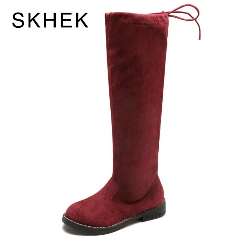 

SKHEK Children Over Knee Boots Girl Shoes Knee Fashion Children Boots 2018 Autumn And Winter Princess Girls Students Mama Shoes