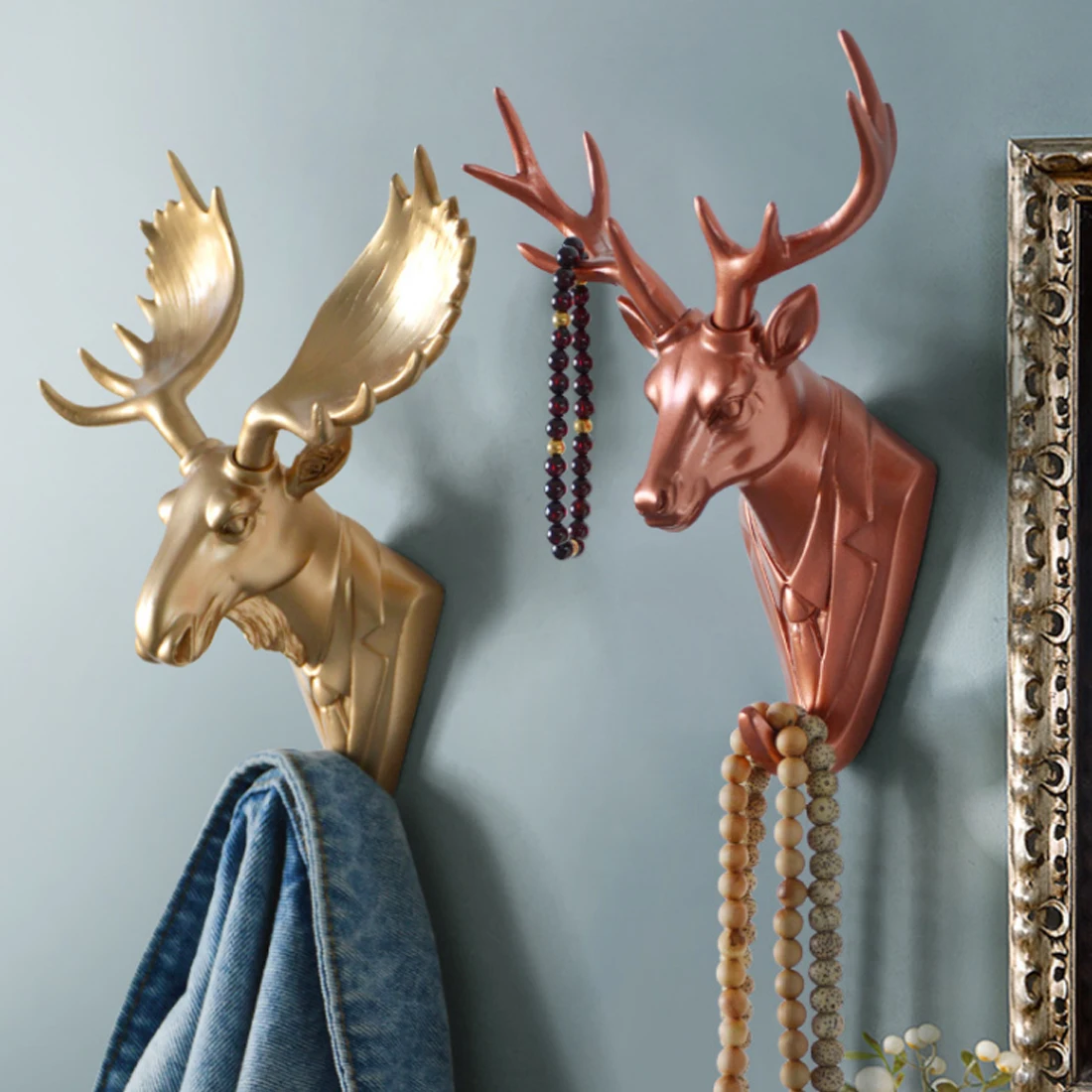Buy HIPSTEEN Creative Animal Head Deer Pattern Hooks Stick Wall Hooks Hanger