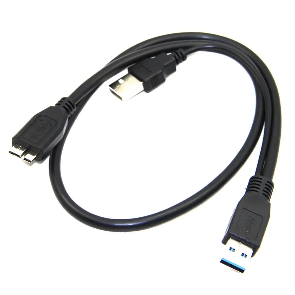 0,6 м/1 м Dual USB 3,0 A Male к Micro B Y ЧЕРНЫЙ Мощность кабель передачи данных мобильного жесткого диска 2-разъем Y-дизайн