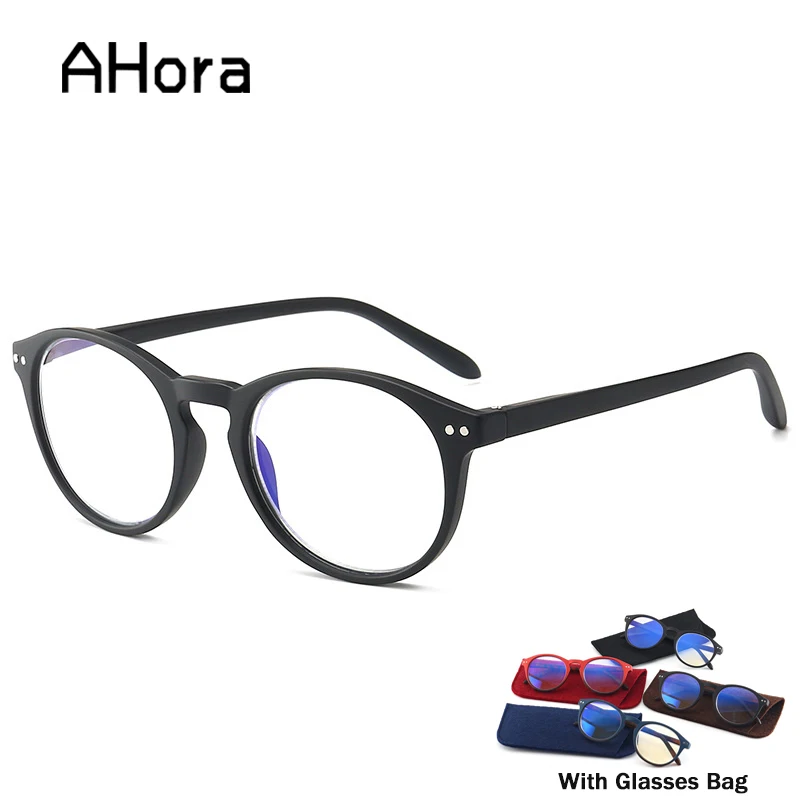 

Ahora Retro Round Reading Glasses Women Men Anti Blue Light Computer Glasses Anti Radiation Reading Eyewear Presbyopia Glasses