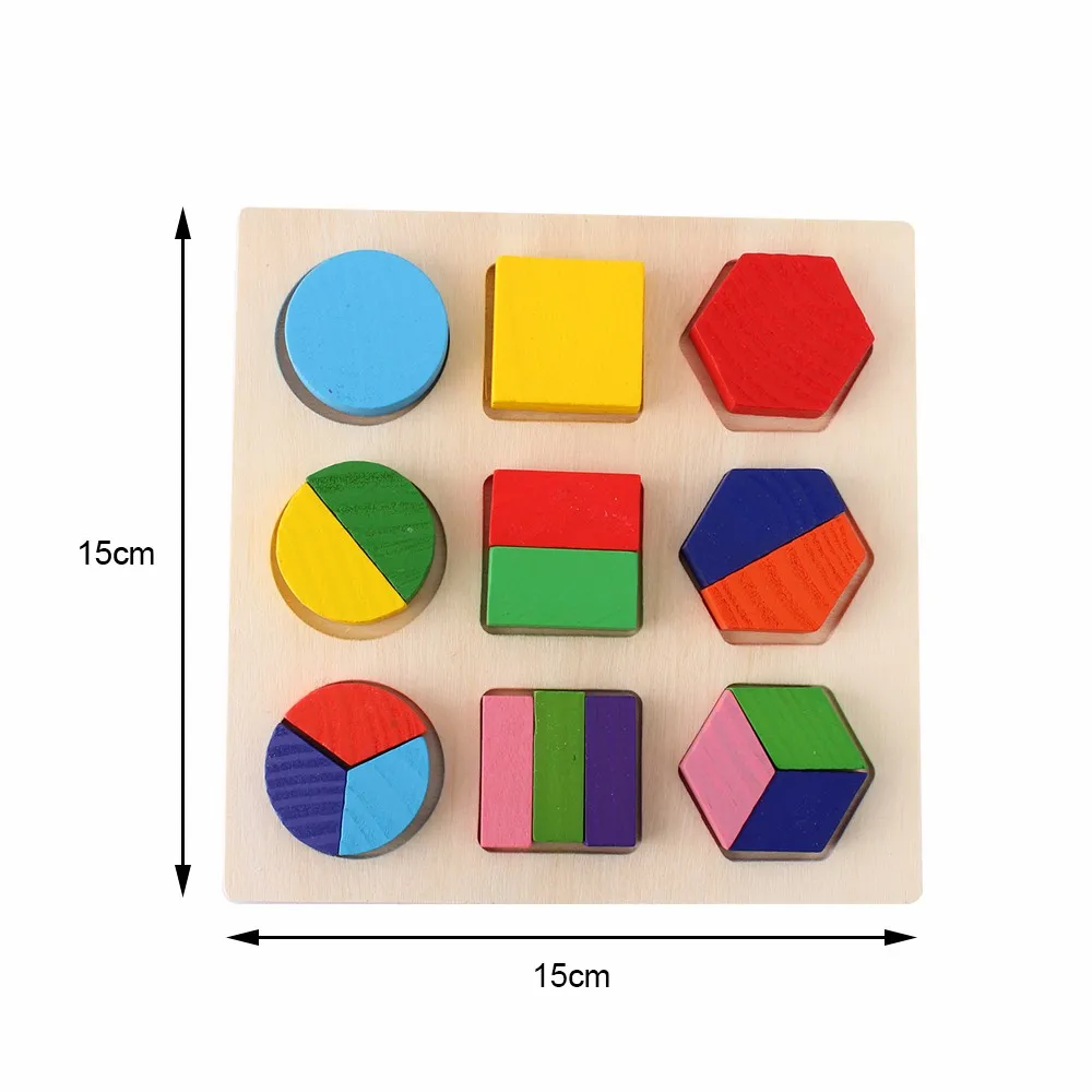 Детские 3D головоломки, деревянные игрушки, красочные геометрические формы, познавательные деревянные головоломки для детей раннего обучения, Обучающие игрушки Монтессори