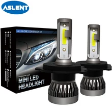 Buy ASLENT 2X Mini Size H4 LED Headlamp H7 Car Accessories Light Bulbs H1 H11 9005 9006 9012 Auto Headlight 8000LM Super Bright 12V Free Shipping