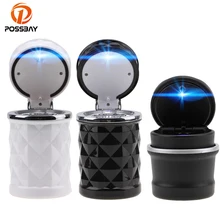 POSSBAY Съемная автомобильная пепельница светодиодный пепельница контейнер для лотков Универсальный мини сигаретный цилиндр держатель авто автомобиль грузовик светодиодный подстаканник