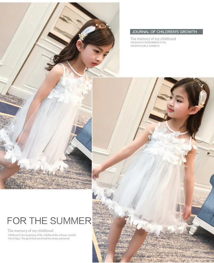 2018 Fashion Flower Girls Dress Summer Kids Clothes Sleeveless Cute Princess Party Children Dresses For Girls Costumes 14 Years (5)