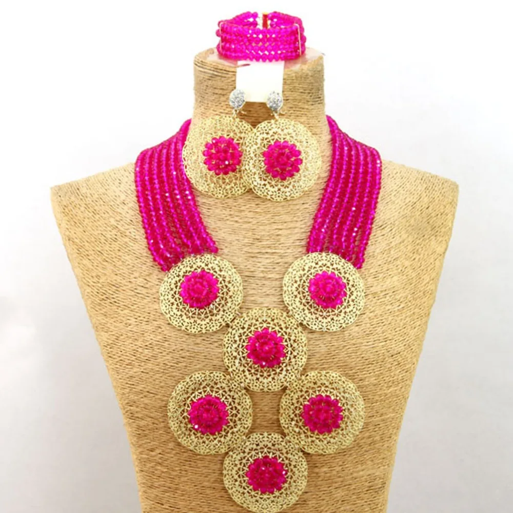 

African beads necklace sets jewelry set for wedding nigerian bridal necklace sets for party