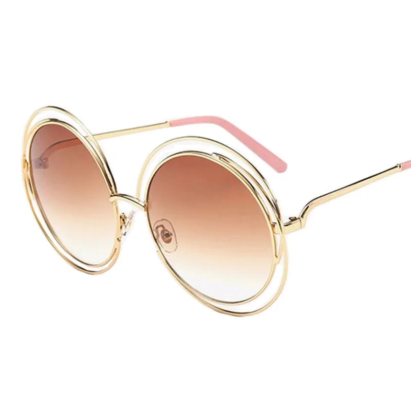 

2016Newest Brand Designer Round Copper Reticular Frame Sunglasses Women Fashion Sun Glasses Oculos UV400
