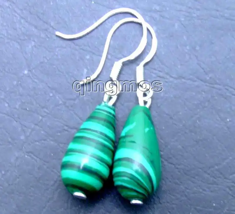 Серьги подвески в темно зеленую полоску 8 х15 мм|hook earrings|earrings earringearrings dangle |