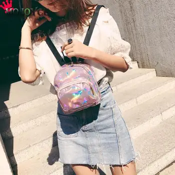 

Fashion Girls Mini Backpacks Women Shining College Style Solid Casual Shoulder Bags Zipper School Bags Mochila Feminina