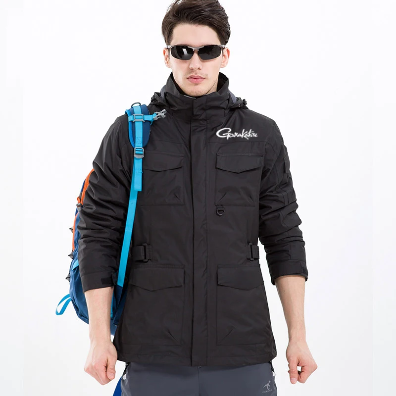 

Gamakatsu Jacket Winter Protection Clothes Windbreaker Fishing Jackets Keep Warm Windproof Waterproof Fishing Coat Two-piece Set