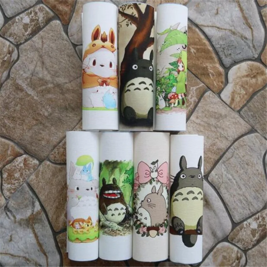 

1PCS Cuts Totoro Printed Hand Dyed Cotton Linen Fabric Canvas Telas Sewing DIY Patchwork Hand Embroidery Quilting Bags Tecido