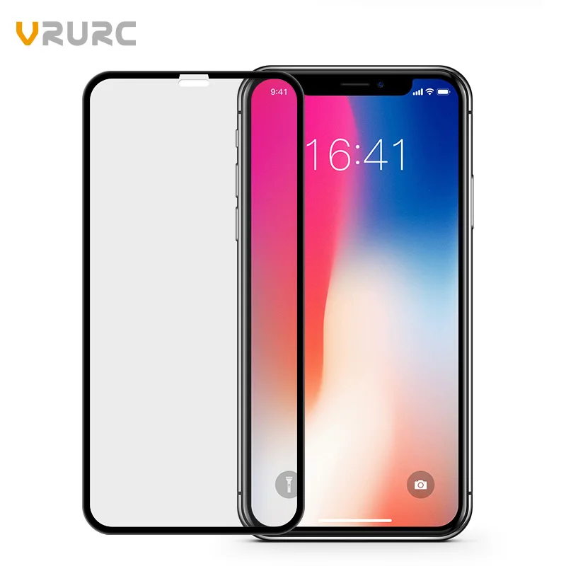 VRURC Tempered Glass For iPhone X 10 8 7 6 6s 2.5D Edge Full Cover Screen Protector Plus Anti-Dust Film | Мобильные телефоны и