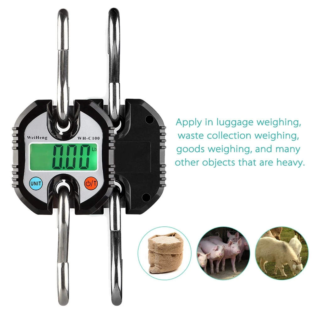 Mini Portable Electronic Scale Digital Scale Fish Scale with Zero TrackingTare Function 150kg Double-range Scale