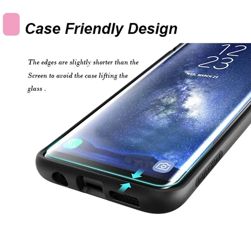 JGKK حالة صالح 3D منحني الزجاج لسامسونج غالاكسي S8 S9 plus الزجاج المقسى حالة ودية واقي للشاشة ل S8 زائد S9 درع