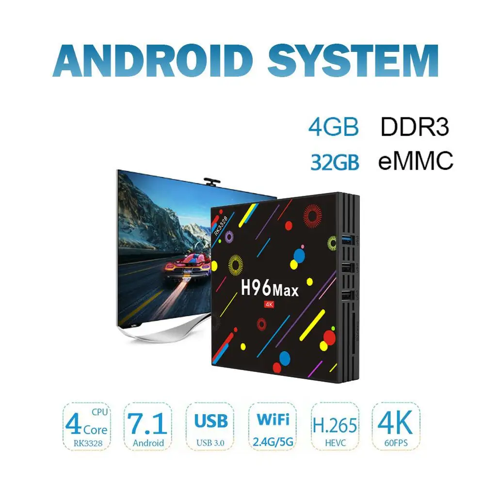 H96 MAX H2 красочное издание 4 ГБ/32 ГБ Android 7 1 RK3328 4K TV Box 2 4G/5G WiFi LAN Blutooth USB3.0 HDMI|4k tv box|tv boxtv box