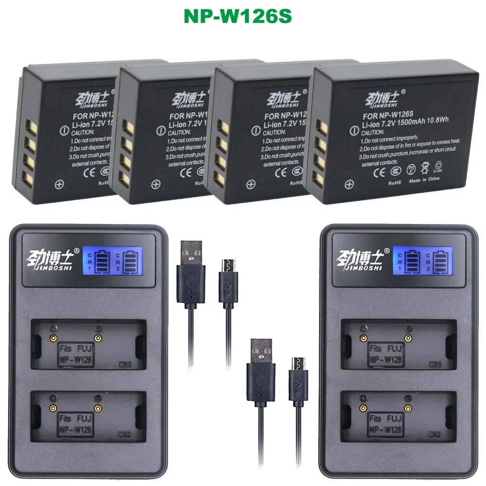 4 шт. NP-W126S NP W126S Батарея+ 2 шт. ЖК-дисплей USB Зарядное устройство для ЖК-дисплея с подсветкой Fujifilm Fuji X-T2 X-A3 XT2 XA3 X-T20 NPW126S NP-W126 Батарея