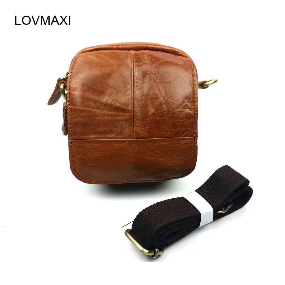 LOVMAXI Genuine Leather Men&#39;s Waist Pack Messenger Bags Small Waist Bags For Men Belt Packs Mini ...