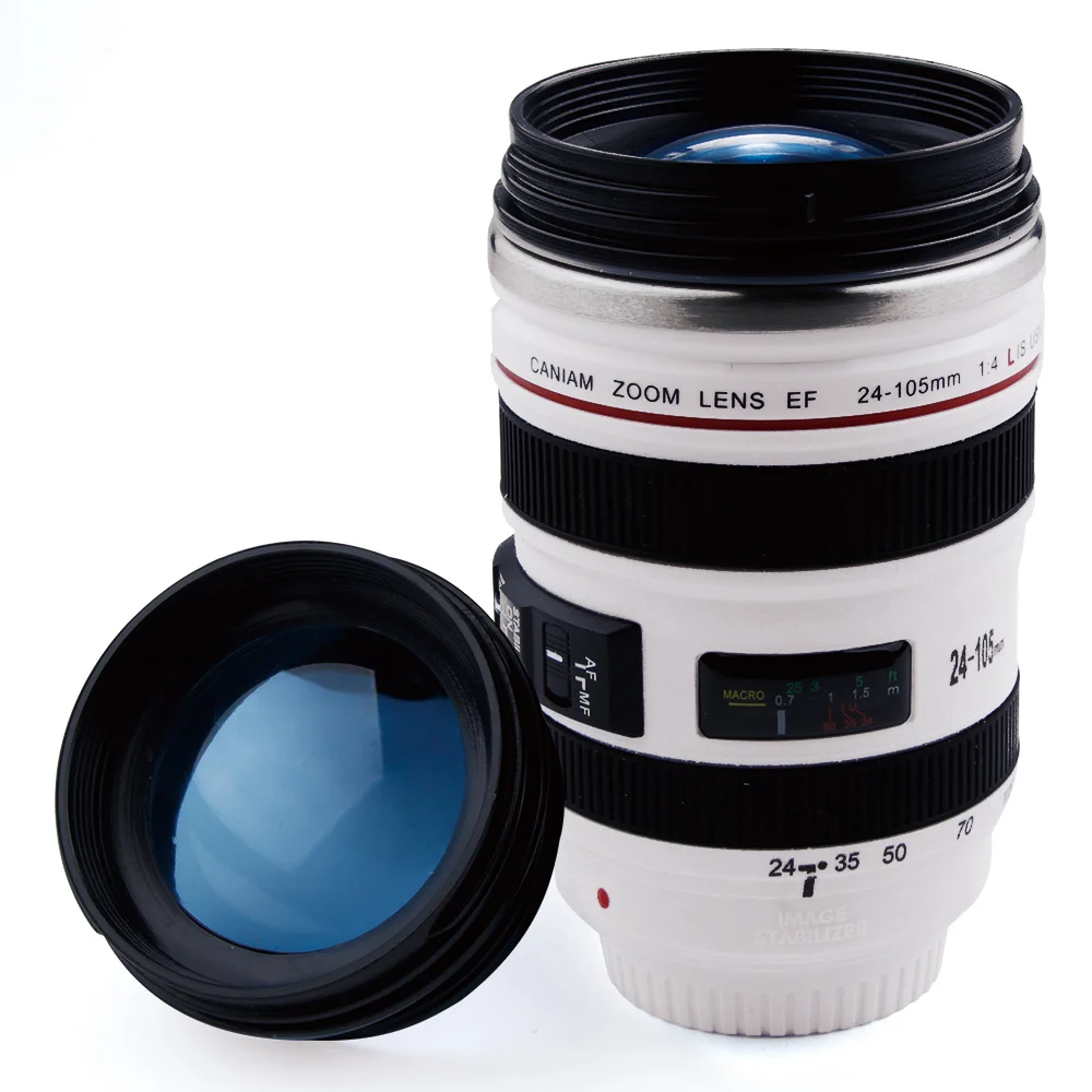 Кружка из нержавеющей стали в форме объектива с крышкой 400 мл|mug with lid|travel mugmug |