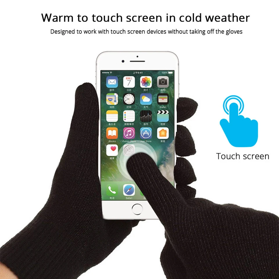Наушники с Bluetooth, перчатки, варежки, зимние мужские и женские беспроводные наушники, гарнитура с сенсорным экраном, перчатки для телефона Xiaomi