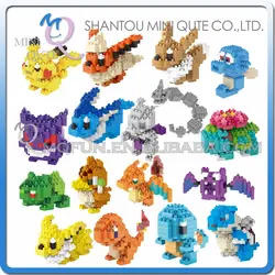 Мини Qute ЛНО Kawaii 22 типа Аниме игры мультфильм подарок Пикачу Squirtle Charmander пластиковые Building Block модели развивающие игрушки