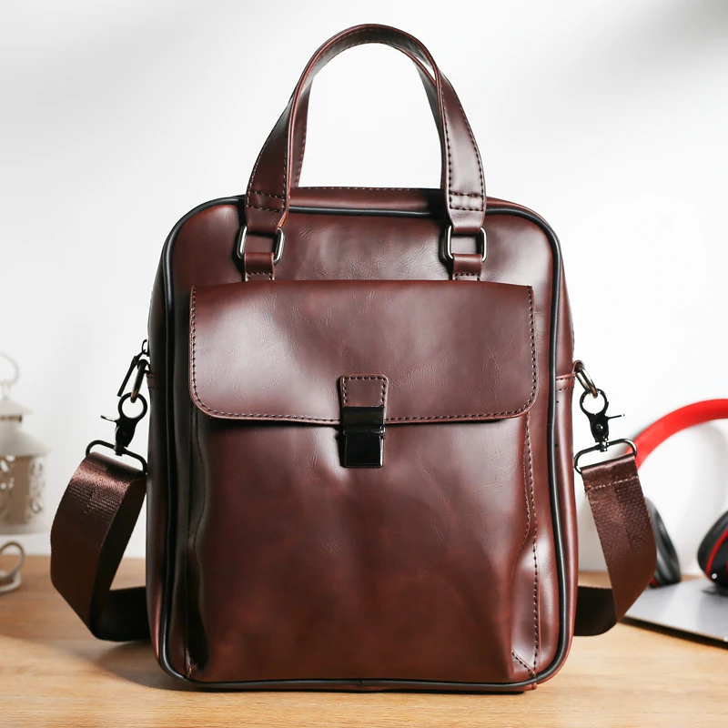 

Retro Crazy Horse Pu Leather Korean Men's Bag Tote Bag Business Briefcase Computer Laptop Bag Diagonal Cross Bag