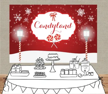 

custom Candyland snowflake Christmas background High quality Computer print party backdrops