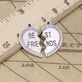 

6pcs/lot Charms Heart Jigsaw Puzzle Best Friends 26x25mm Tibetan Pendants Crafts Making Findings Handmade Antique Jewelry
