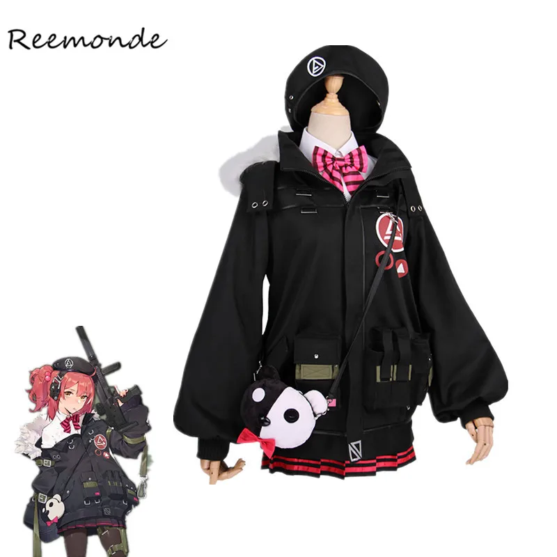 

Game Girls Frontline MP7 Cosplay Costumes Combat Battle Uniform Full Set Wig Human Hair Costume In Women Girls School Uniforms