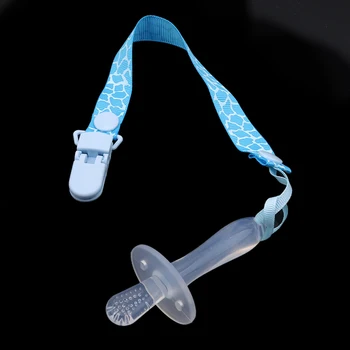 

Silicone Kids Teether Training Toothbrushes Children Newborn Baby Infants Dental Oral Care Brush Tool+nipple Clip