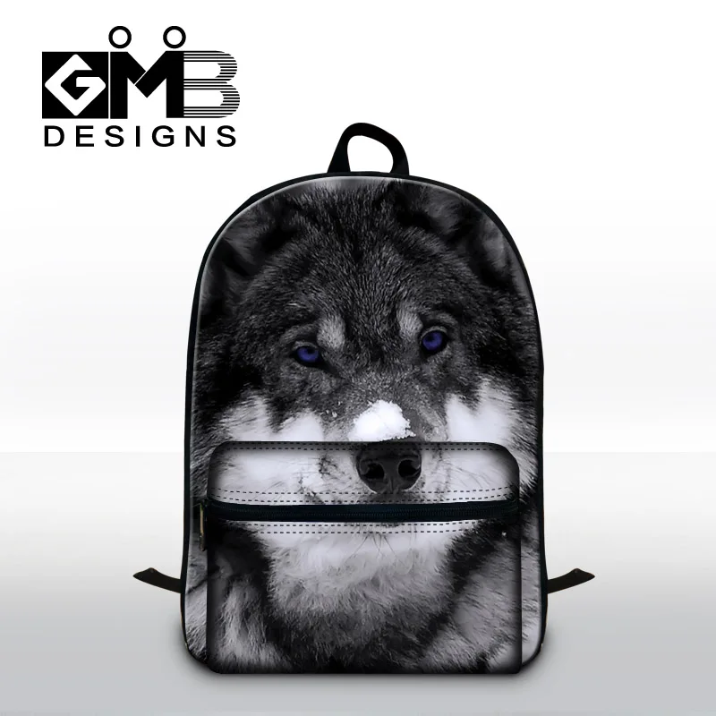 Круто Волк 3D узор школьные портфели для учащихся начальной школы, мода рюкзак для колледжа, Детские стильные школьные сумки, мужская сумка