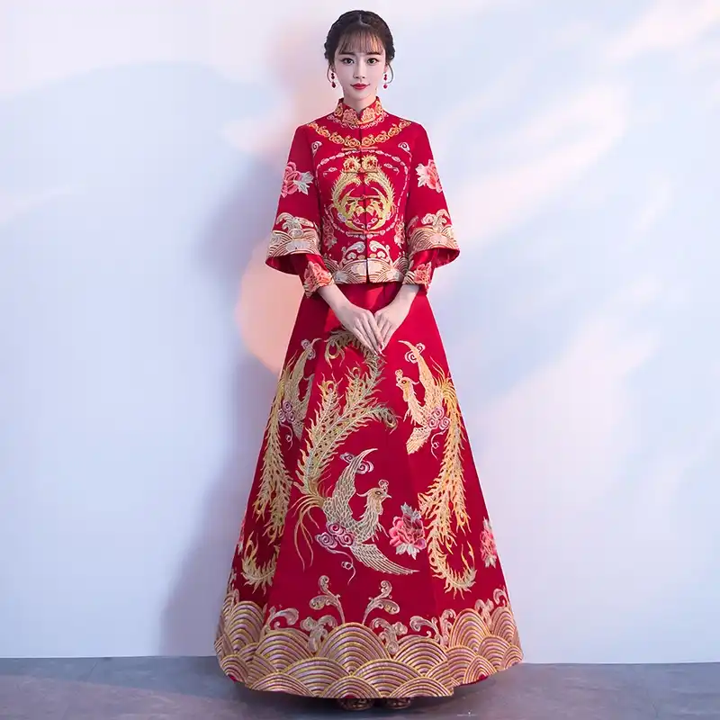 Traditional Chinese Wedding Gown Women Hanfu Dress Shanghai Tang