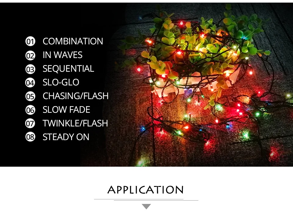 10 м 8 режимов праздничное освещение RGB 100 огни Новогодняя струнная лампа 220 В Рождественские огни гирлянда вечерние рождественские световые струны