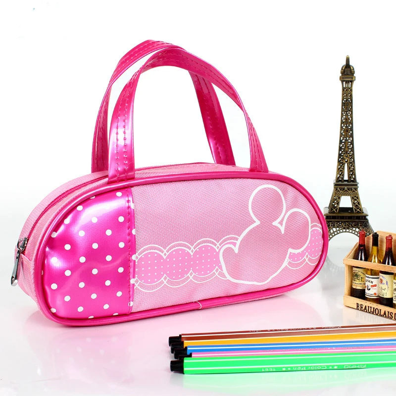 new girl pink cute kawaii fabric Pencils bags with handle sationery