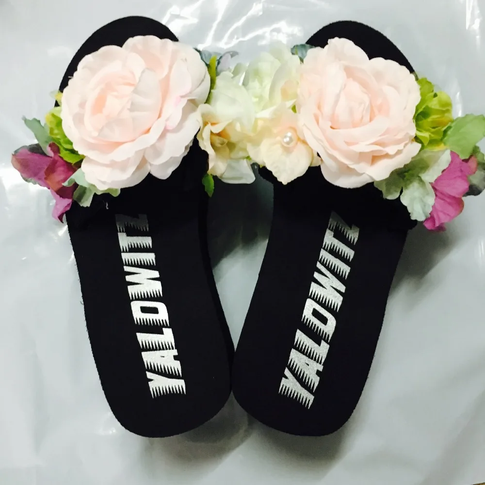 Womens New Handmade Flowers White Flip Flops Wedges Shoes Online Sale Slipper Beach Sandals Cheap67