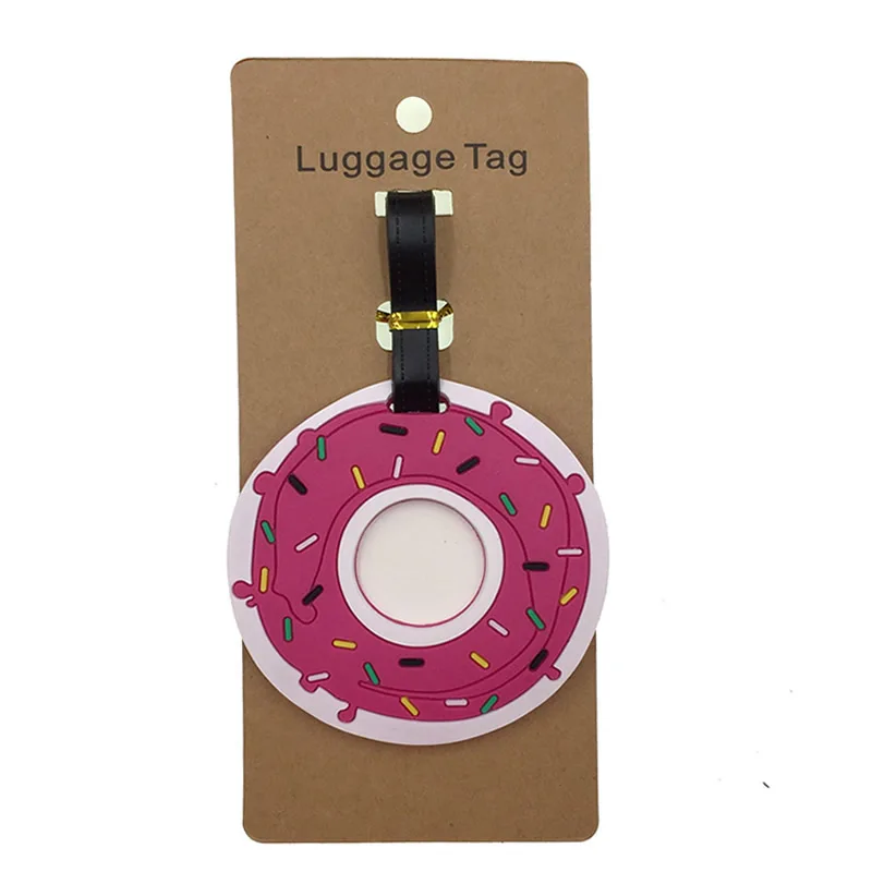 

Travel Accessories Creative Donuts Luggage Tag Silica Gel Suitcase ID Address Holder Women Baggage Boarding Tag Portable Label