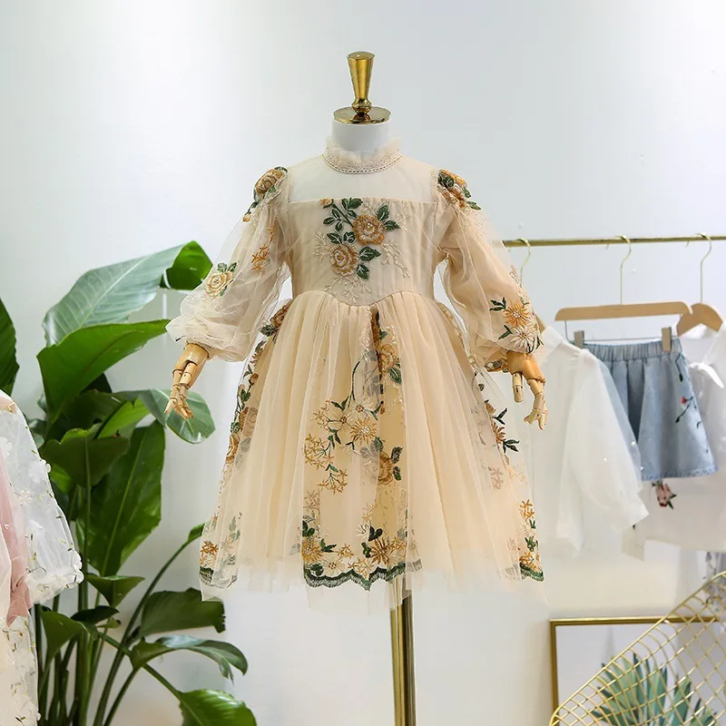 

2019 Spring Clothing Party Dress For Kids Girl Retro Lolita Style Cinderella Dress Girls Wedding Dress kinder kleider for 2~7age