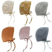 Gorro para bebê recém-nascido, gorro vintage para fotografia, de linho algodão, adereço para meninos e meninas, boné de crianças