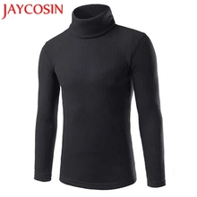 Чудесная Мода Осень Зима повседневные мужские свитера с высоким воротником длинный трикотаж с рукавами Мужская одежда однотонный хлопковый свитер 718