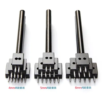

Leather Punch Tool 4/5/6mm Lacing Stitching Chisel Set Hole 4PCS Row Circular Cut Hole Stitched Leather Punching Tools