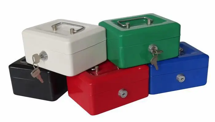 Mini Portable Security Safe Box Money Jewelry Storage Collection Box For Home School Office With Compartment Tray LockableXS