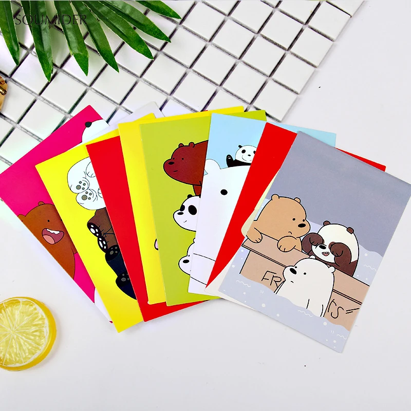 SQUMIDER 9PCS 4 Patterns Postcard Cartoon European Classical Card Greeting Card Christmas Teacher's Day Letter Paper Gift