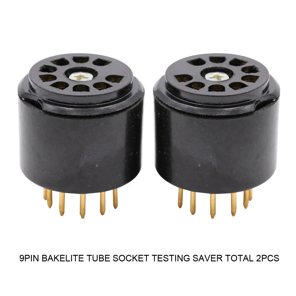 2PCS 9PIN BAKELITE TUBE SOCKET TESTING SAVER for 12AX7 EL84 5670 6DJ8 12AU7 12AT7 6922 Vintage Audio Amplifier HiFi DIY