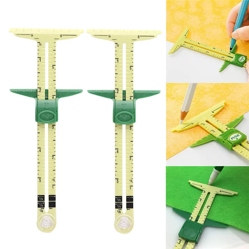 

Multifunction 5-In-1 Sliding Gauge Caliper Measuring Sewing Tool Sewing Ruler