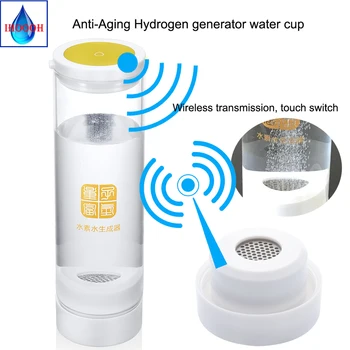 

Hydrogen-Rich Generator Japanese Craftsmanship H2 Water Bottle Ion Electrolysis Ionizer 600ML Wireless Transmission Glass Cup