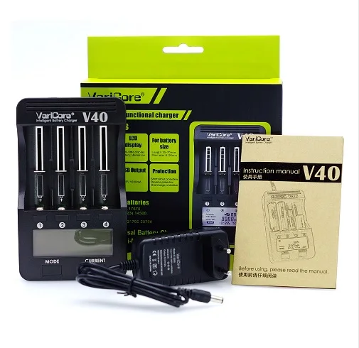 2018 Varicore v20i V10 U4 V40 ЖК дисплей зарядное устройство 3 7 в 18650 26650 18500 16340 14500 литиевая aa/AAA