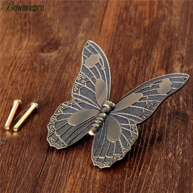 bowarepro Vintage Butterfly Handle Bronze 3D Butterfly Pull Handle