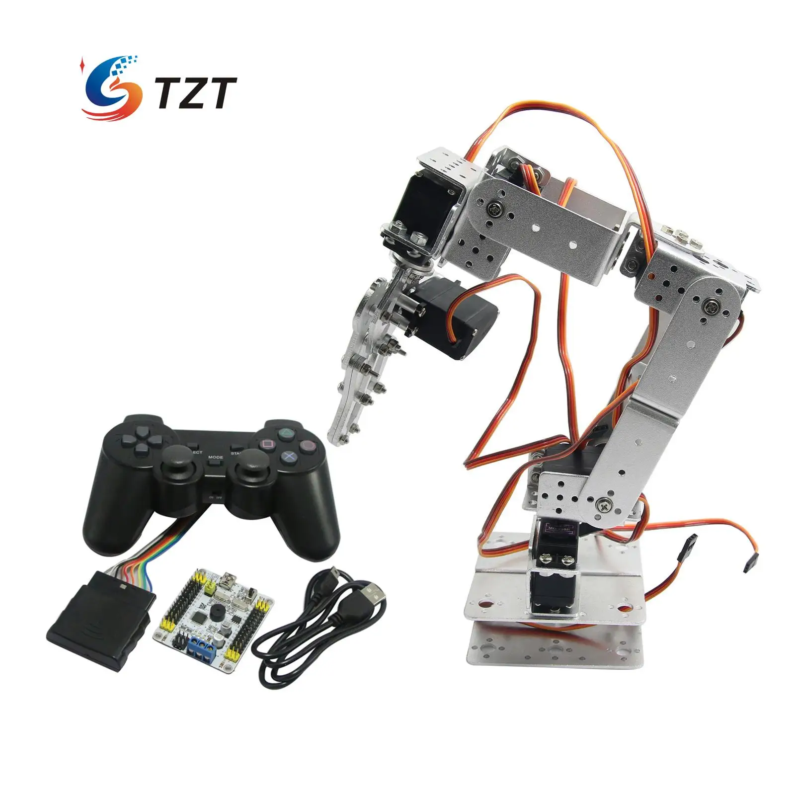 

Assembled Robot Arm 60DOF Mechanical Robotic Clamp Claw with LD-1501 Servos & Controller for Arduino TZT2U - Silver