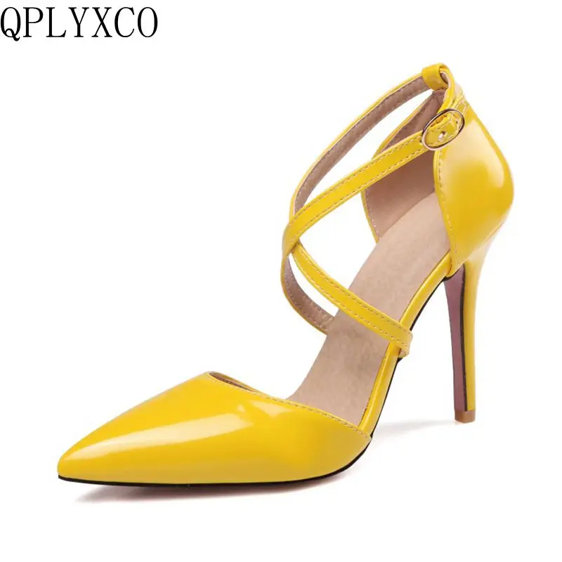 QPLYXCO Plus Big Size 31 47 shoes Woman Pointed Toe High Heels Sandals