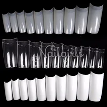 500PCS 10 Sizes White/ Clear /Natural False French Style Acrylic UV Gel Nail Tips Free Shipping