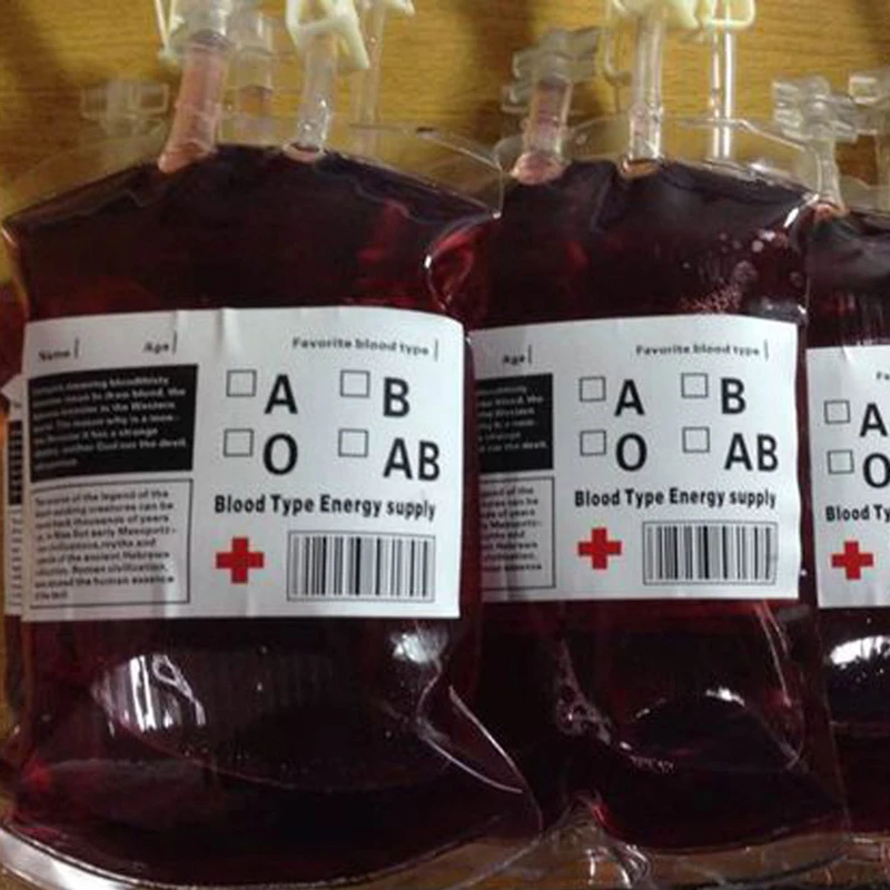 2pcs Clear Blood Bag Pouch Vampires Reusable Bags Haunted House Escape