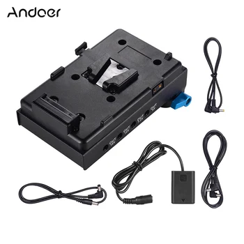 

Andoer V Mount V-lock Battery Plate Adapter NP-FW50 Dummy Battery Adapter for BMCC BMPCC Sony for Monitor Recorder Microphone